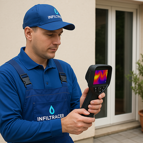 Graphic representing a thermal camera detection by InfilTracer®